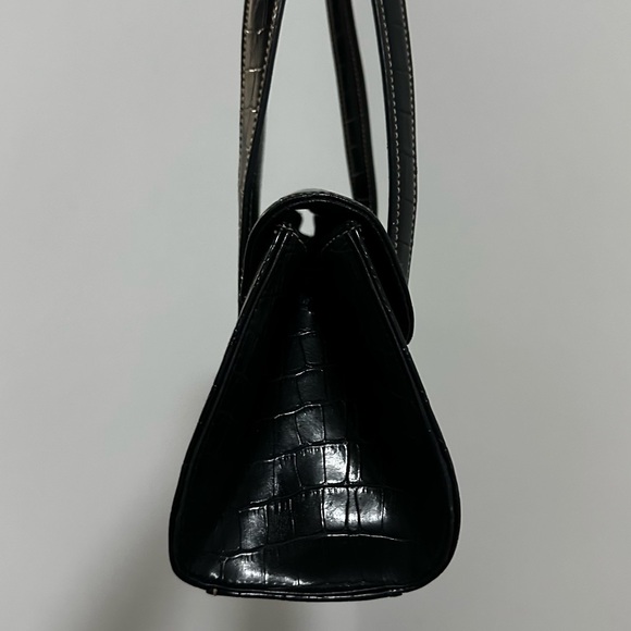 Apt. 9 Black Crocodile-Embossed Shoulder Bag - Picture 3 of 7
